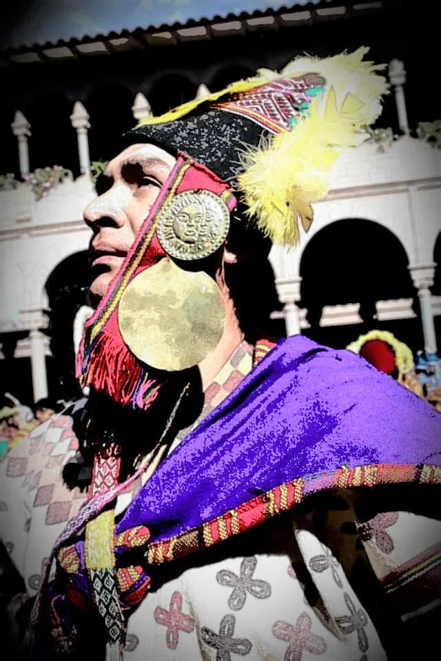 Ericson Gárate Kjuno, docente y actor en el Inti Raymi. Foto: Difusión.