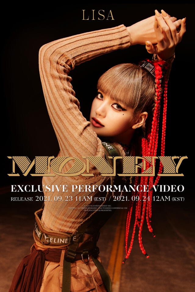 Segunda versión del póster de Lisa en "Money". Foto: YG