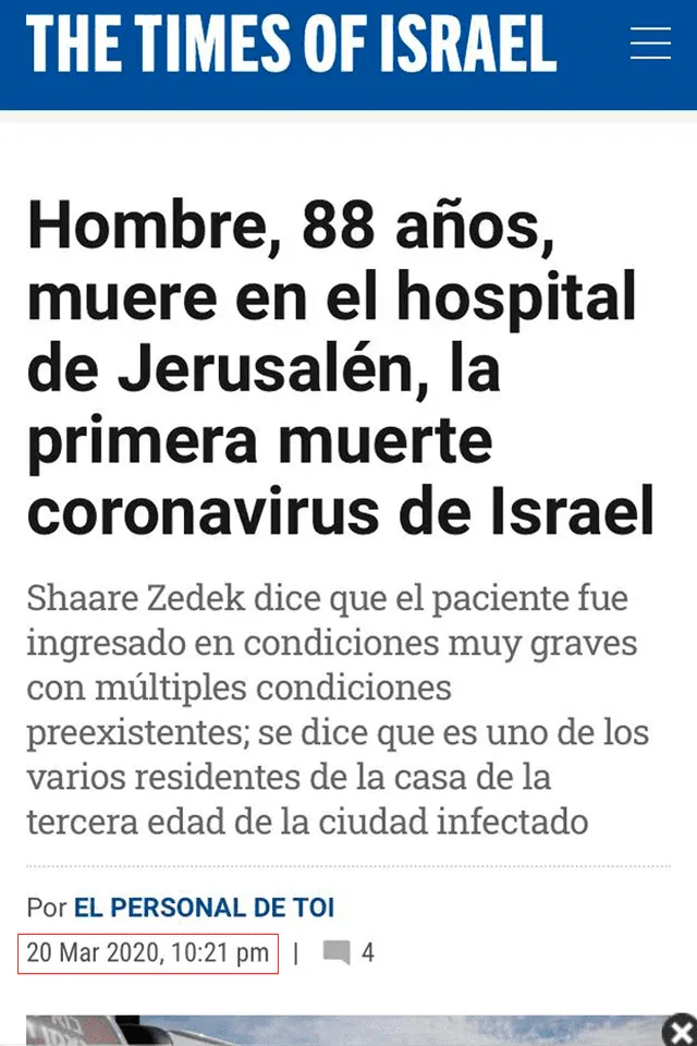 Es falso que en Israel no haya muertos por coronavirus gracias al “té de bicarbonato y limón”