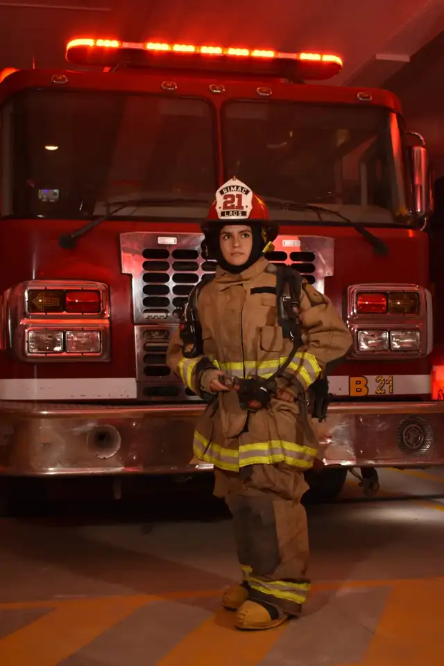 Desde 2019 Giannina forma parte Cuerpo General de Bomberos Voluntarios del Perú. Foto: cortesía.   