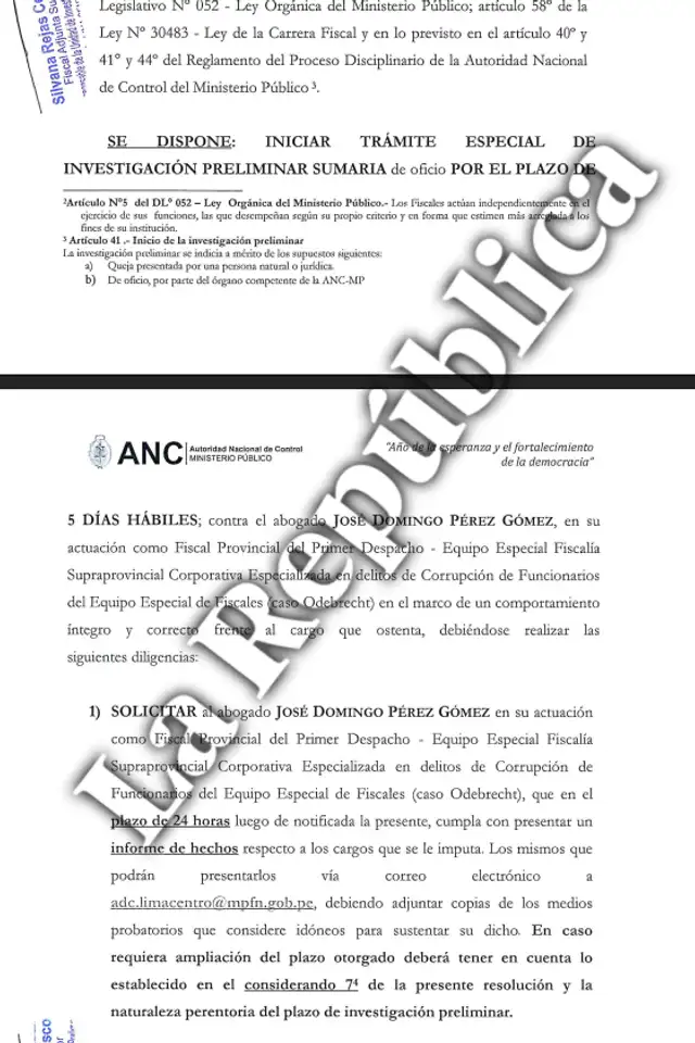  Informe de la ANC contra José Domingo Pérez   