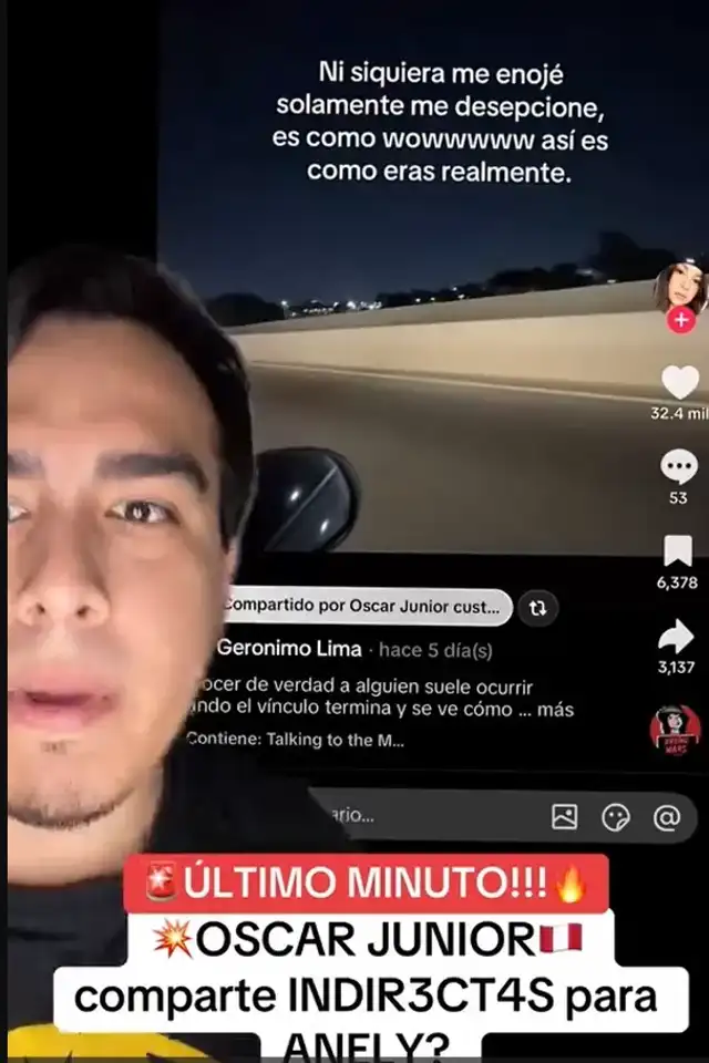 Publicaciones de Oscar Junior Custodio. Foto: TikTok.  