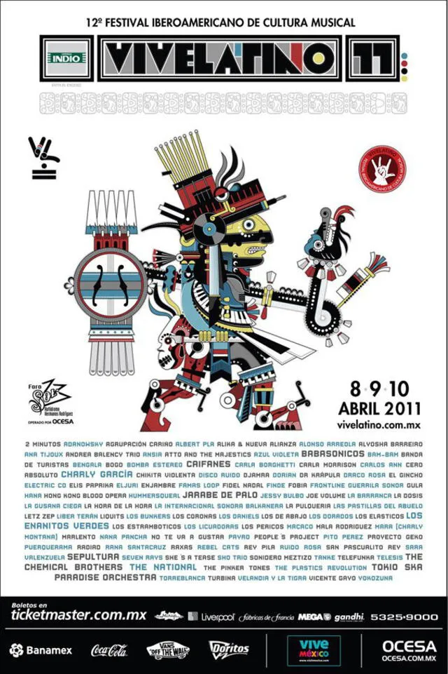 Cartel publicitario del Vive Latino 2011. (Foto: El Heraldo)