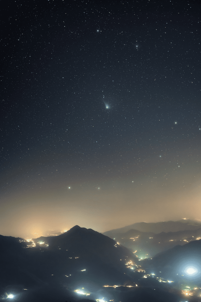  Cometa verde desde el cerro Tusa, en Antioquía, Colombia. Foto: Sebas Calle   