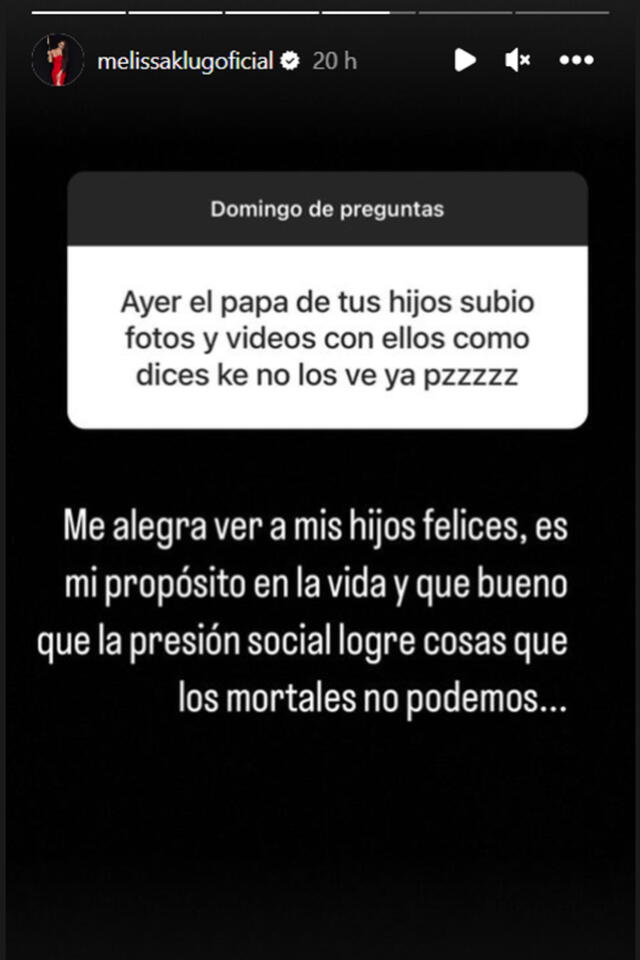   Melissa Klug reveals why Farfán went out with her children: "Social pressure achieves what we cannot".  Photo: Instagram   