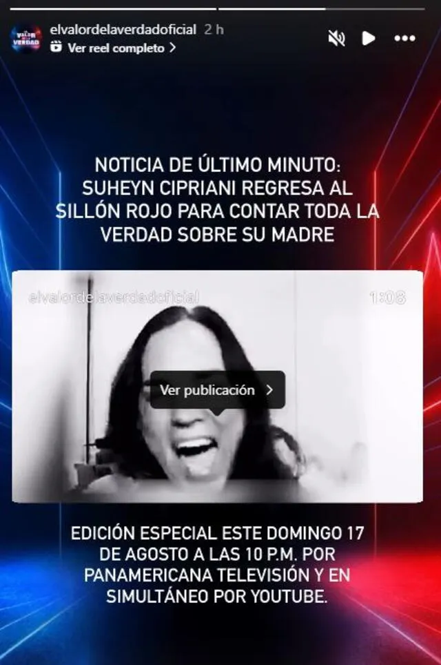 Publicación de 'El valor de la verdad'. Foto: composición LR/captura Instagram   