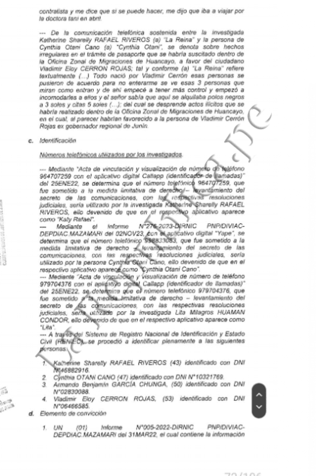 Detalles sobre operación de organización criminal en Migraciones de Huancayo, según el Ministerio Público. Foto: Fiscalía   