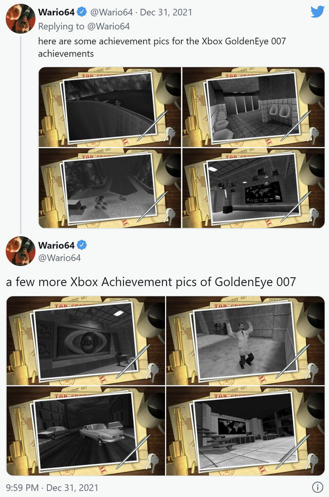 Los logros publicados de GoldenEye 007. Foto: Twitter