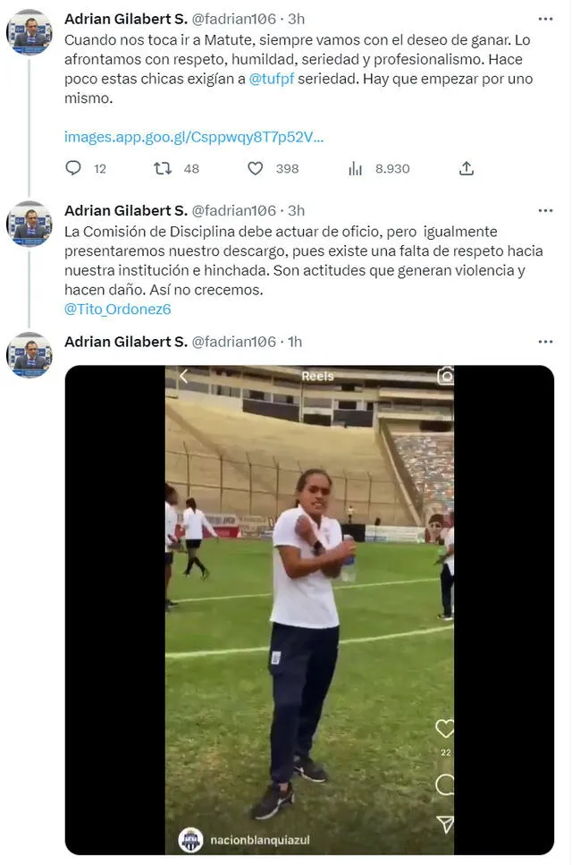 Pronunciamiento del abogado de la 'U'. Foto: Twitter. 