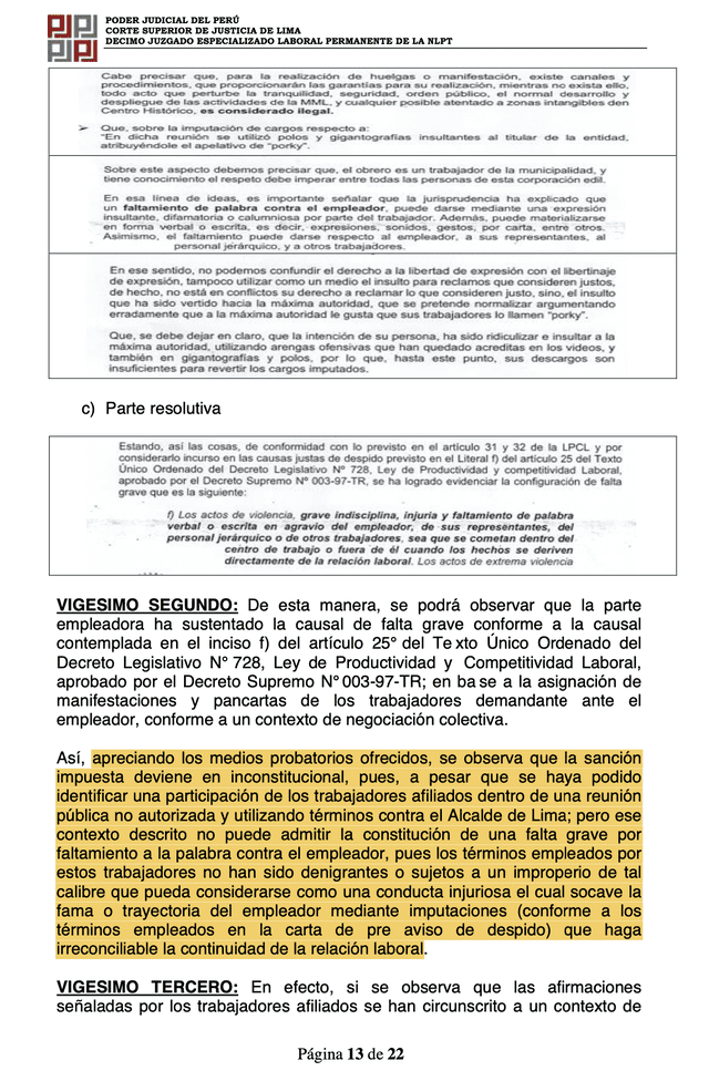 Juzgado determinó que despido masivo fue inconstitucional.   