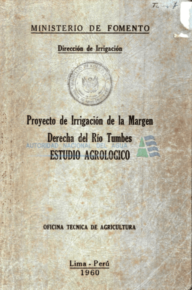 Así luce el documento que realizó el Ministerio de Fomento en 1960. Foto: Gobierno del Perú   