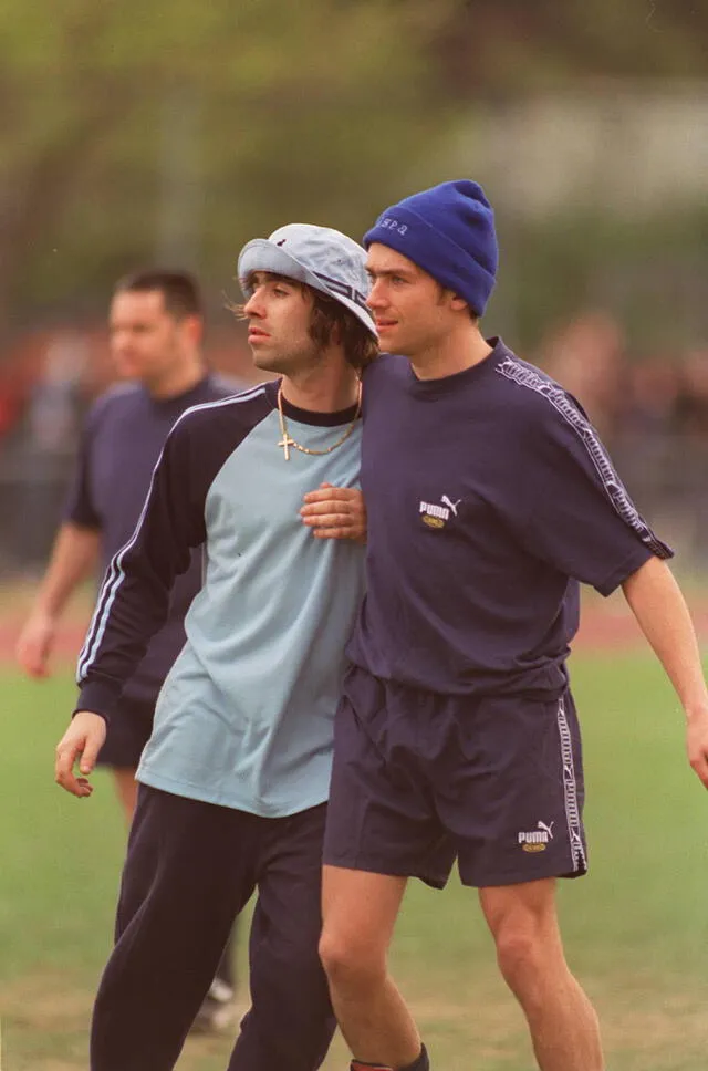 Liam Gallagher y Damon Albarn. Foto: Getty