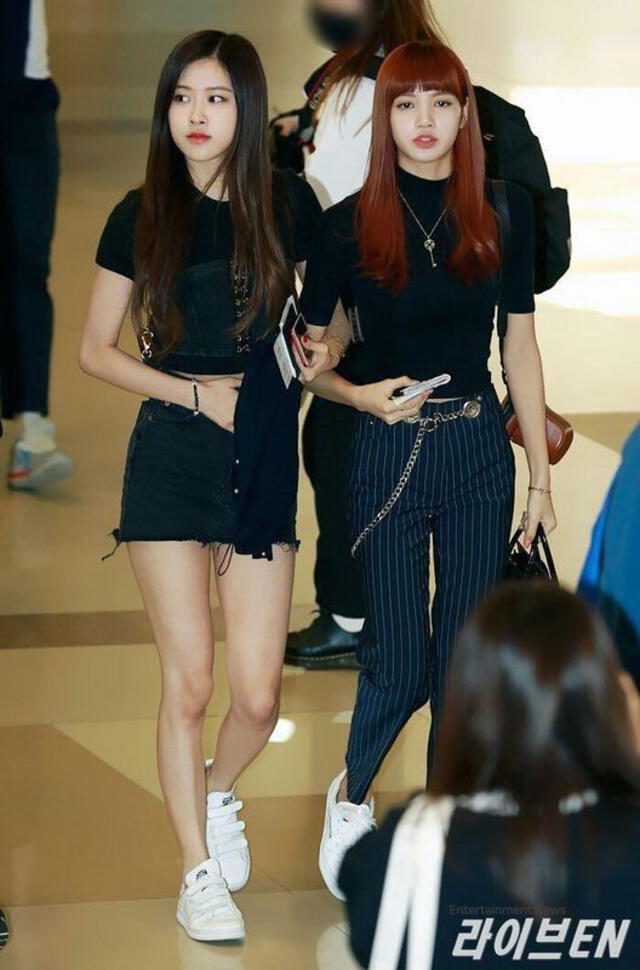 "Moda de aeropuerto" de Lisa y Rosé de BLACKPINK.