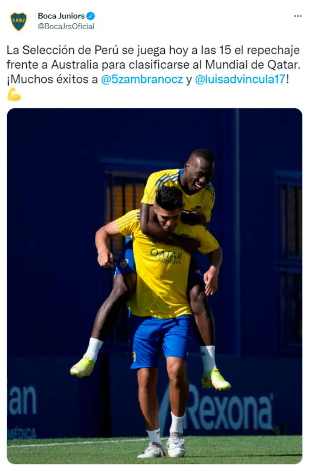 Mensaje de Boca Juniors. Foto: Twitter Boca Juniors