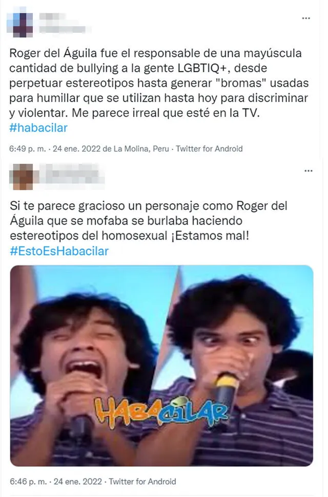 Usuarios recordaron como se estereotipó a la comunidad LGTBIQ+ en Habacilar. Foto: captura Twitter