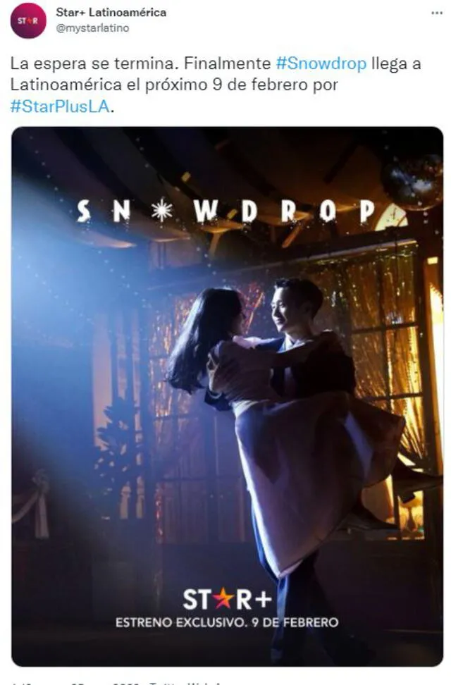 Snowdrop en Star+ según cuenta informativa. Foto: captura @mystarlatino en Twitter