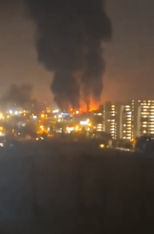 Imágenes del incendio del aeropuerto de Teherán. Foto: X   