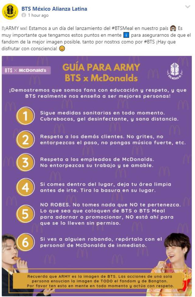Recomendaciones de ARMY México. Foto: BTS México Alianza Latinoamerica
