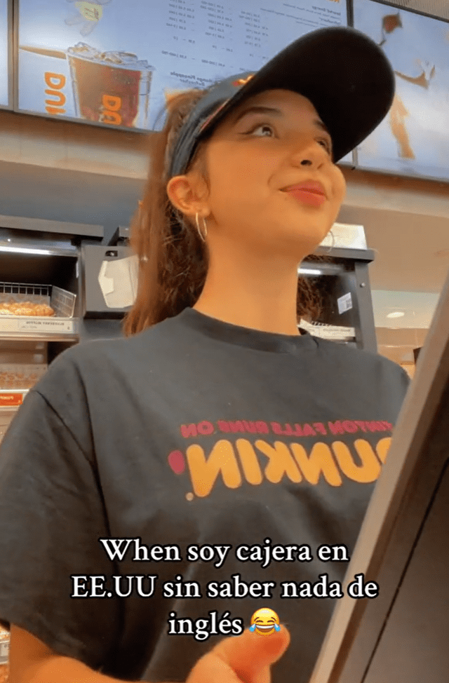 La inmigrante latina se volvió viral por la forma de atender al cliente pese a su dificultad en el idioma. Foto: Dome Molina/TikTok   