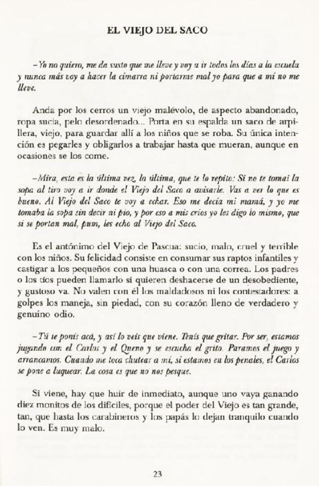 Ejemplos de madres que usaron al “Viejo del Saco” como referencia para atemorizar a los hijos que no obedecían. Foto: Biblioteca Nacional de Chile