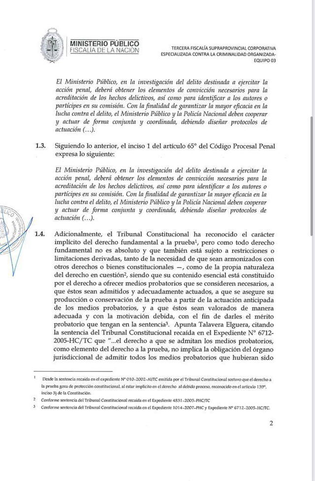 Fiscalía pidio documentos a Directv Perú (Parte 2). Foto: Ministerio Publico