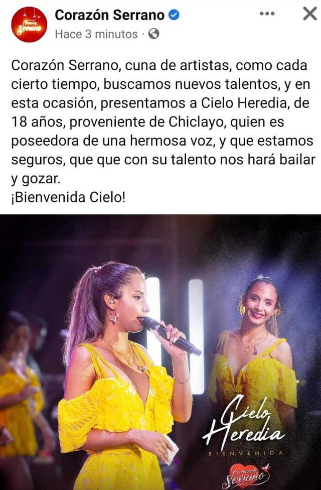  Cielo Heredia es la nueva integrante de Corazón Serrano. Foto: @corazónserrano/Instagram   