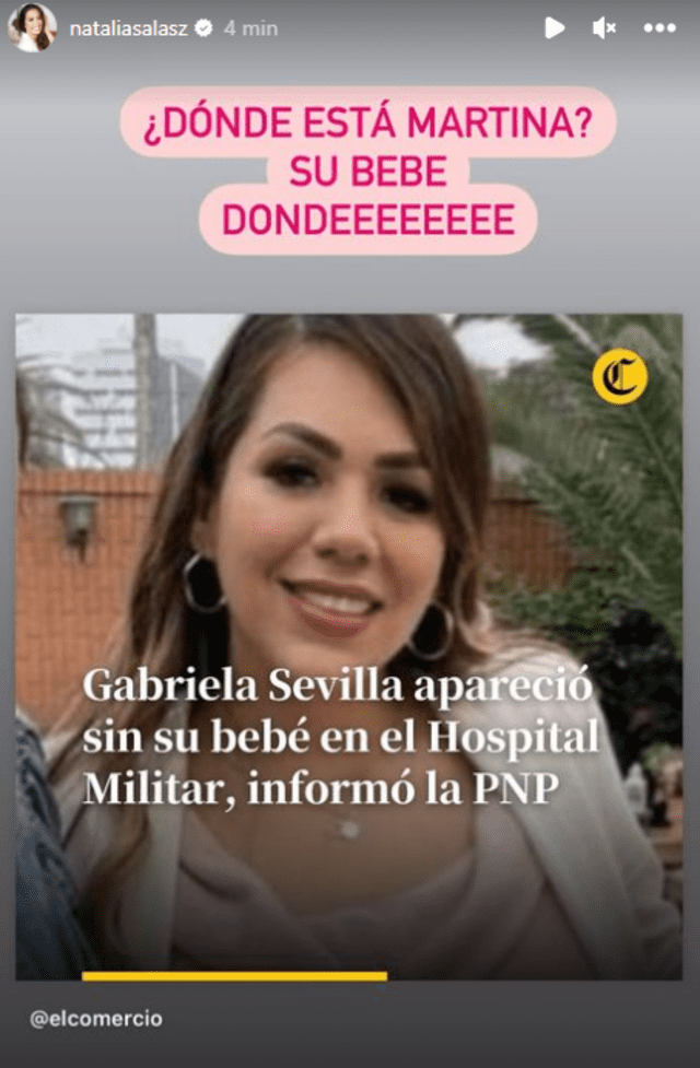 Natalia Salas se pronuncia sobre el caso de Gabriela Sevilla. Foto: Twitter.