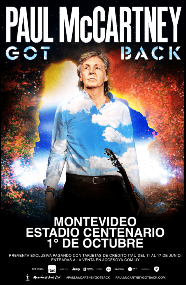 Paul McCartney tocará el próximo 1 de octubre en Uruguay. Foto: AccesoYa   