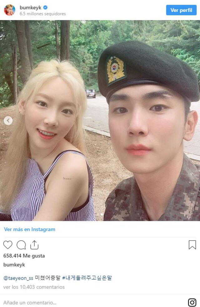 Key y Taeyeon en Instagram