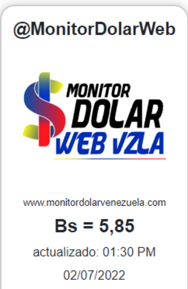 Promedio del dólar en Venezuela hoy, 2 de julio, según Monitor Dólar