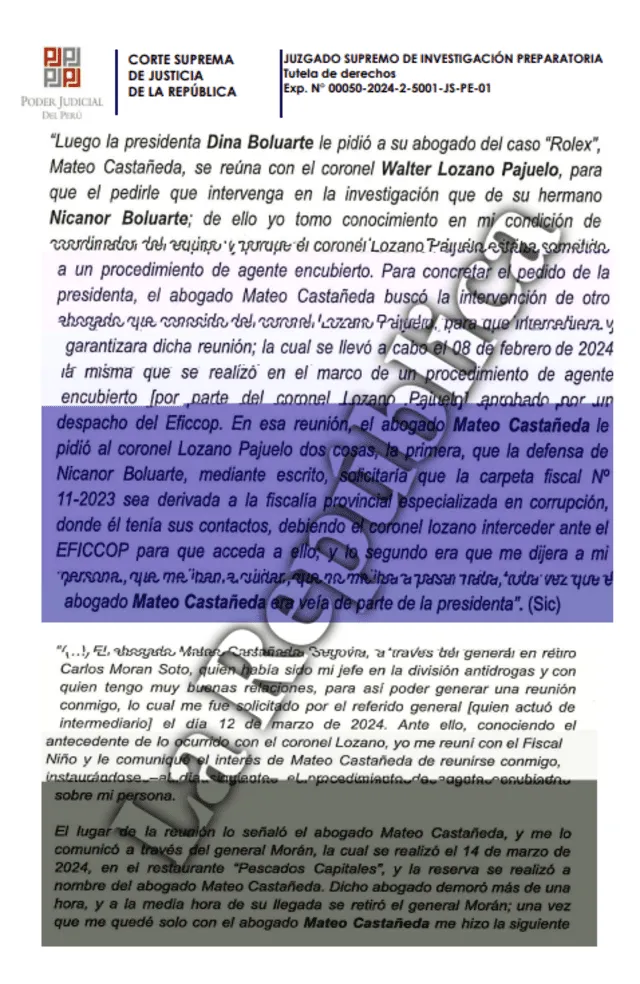 Declaración de Harvey Colchado. Declaración de Harvey Colchado.
