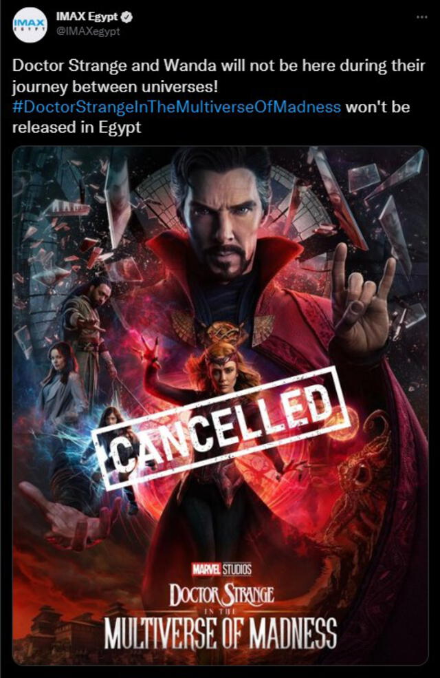 Doctor Strange 2 cancelada en Egipto