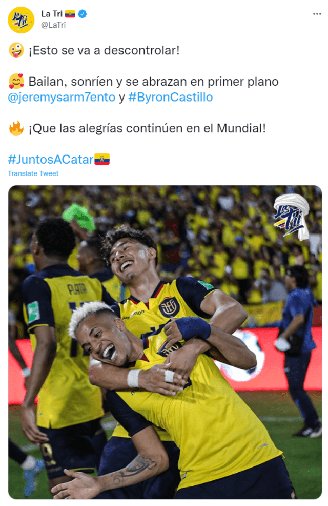 Publicación de la selección ecuatoriana. Foto: Twitter