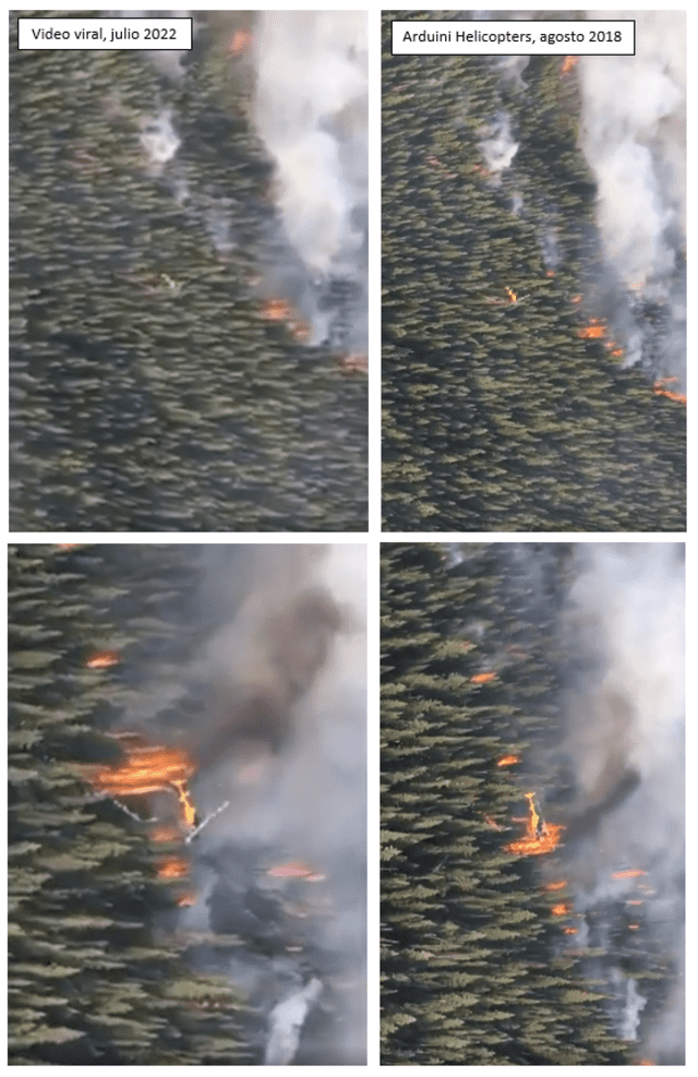 Comparación entre el material audiovisual del 2022 (izquierda) y el que fue publicado en 2018 (derecha). Foto: composición LR/Facebook