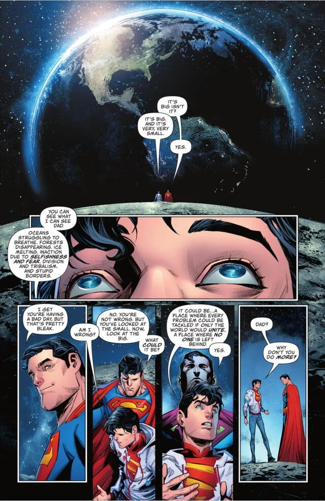 Superman y su hijo Jon Kent. Foto: DC Cómics