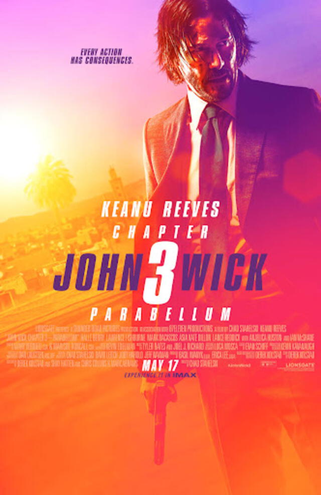 Póster oficial de John Wick 3: Parabellum. Foto: Lionsgate Movies