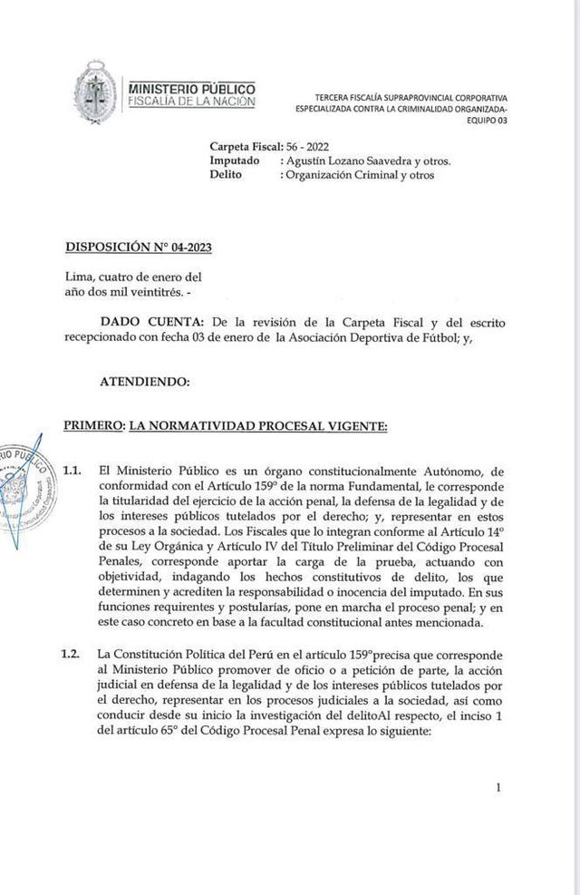 Fiscalía pidio documentos a Directv Perú (Parte 1). Foto: Ministerio Publico