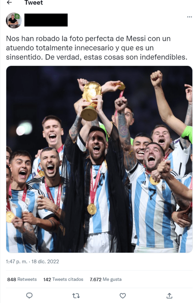 Argentina campeón, Messi vestimenta