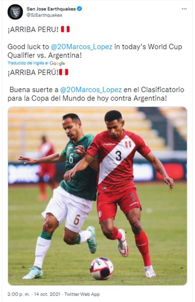 Marcos López recibió el apoyo de su club de la MLS.