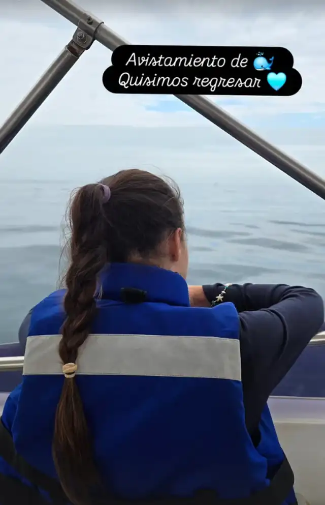 Maju Mantilla y su publicación desde el mar viendo ballenas. Foto: Instagram. Maju Mantilla y su publicación desde el mar viendo ballenas. Foto: Instagram.