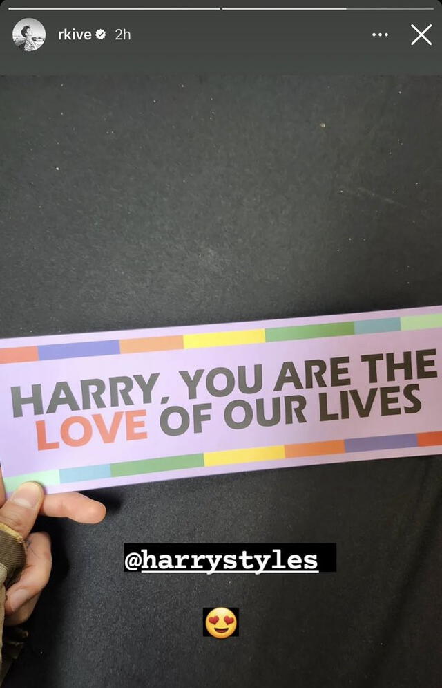RM en concierto de Harry Styles. Foto: Instagram   