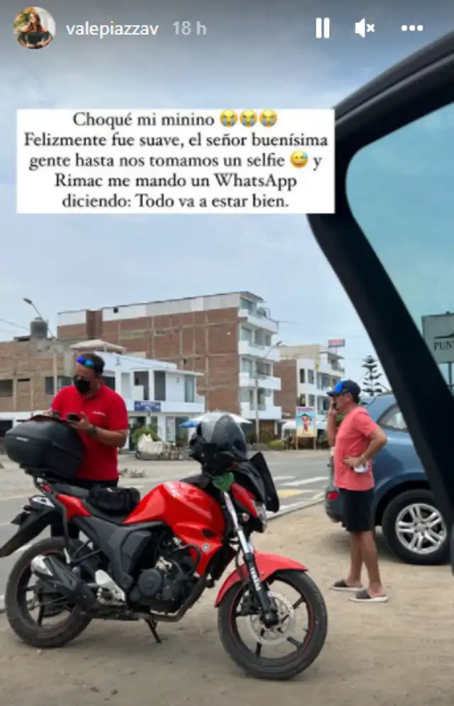 El accidente automovilístico de Valeria Piazza no fue de gravedad. Foto: Valeria Piazza/Instagram.