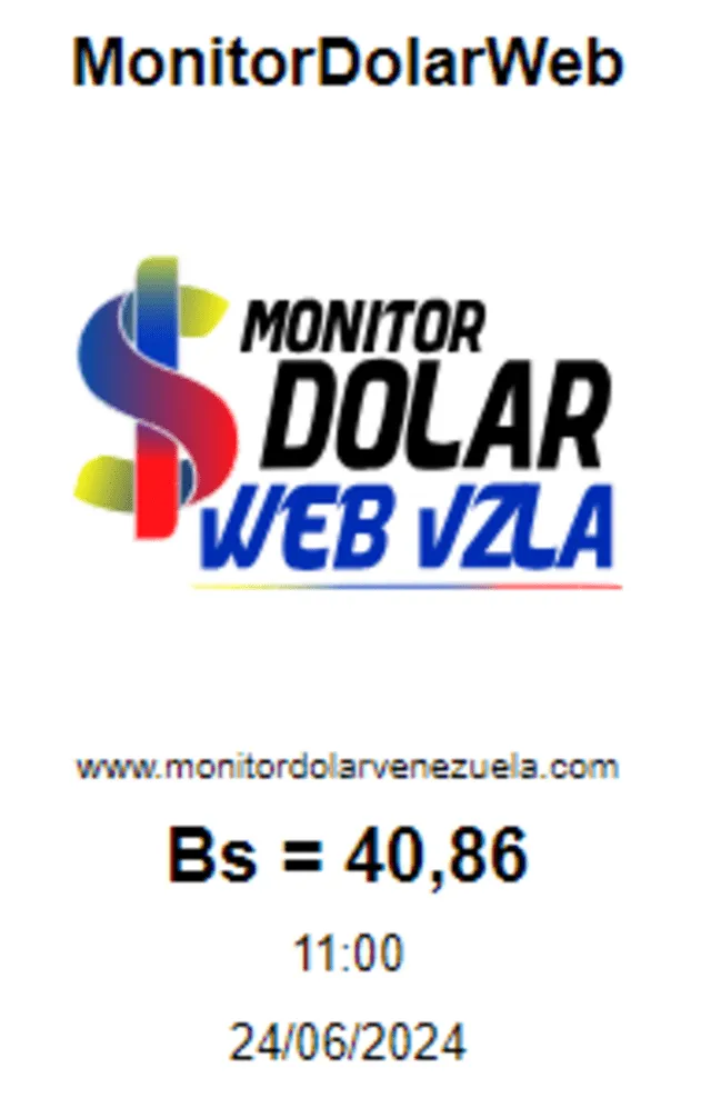  Monitor Dólar: tipo de cambio del dólar hoy, 24 de junio de 2024<br>    