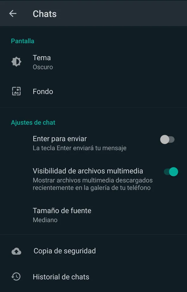 WhatsApp: el tema oscuro