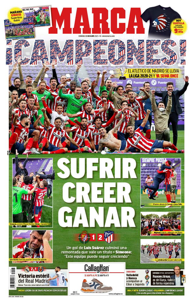 Portada del diario Marca sobre el título del Atlético Madrid. Foto: difusión