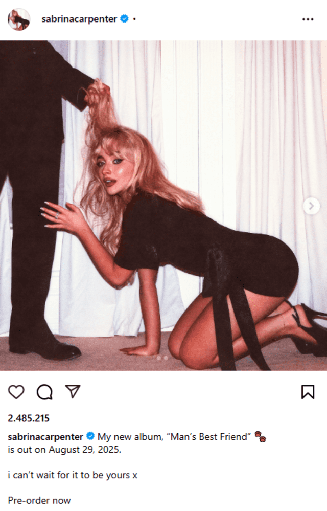 Sabrina Carpenter announces her new album. Photo: @sabrinacarpenter/ Instagram Sabrina Carpenter announces her new album. Photo: @sabrinacarpenter/ Instagram