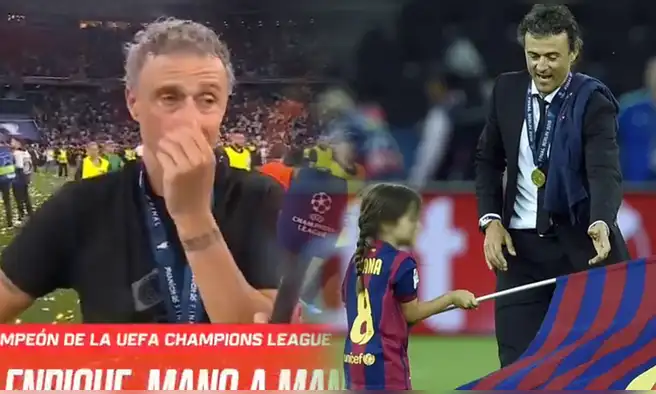 Luis Enrique se emociona en vivo tras cumplir promesa a su hija fallecida en la Champions: "Estaría corriendo aquí"