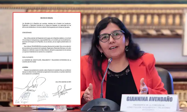 Fuerza Popular busca censurar a Giannina Avendaño por demora en el dictamen de facultades
