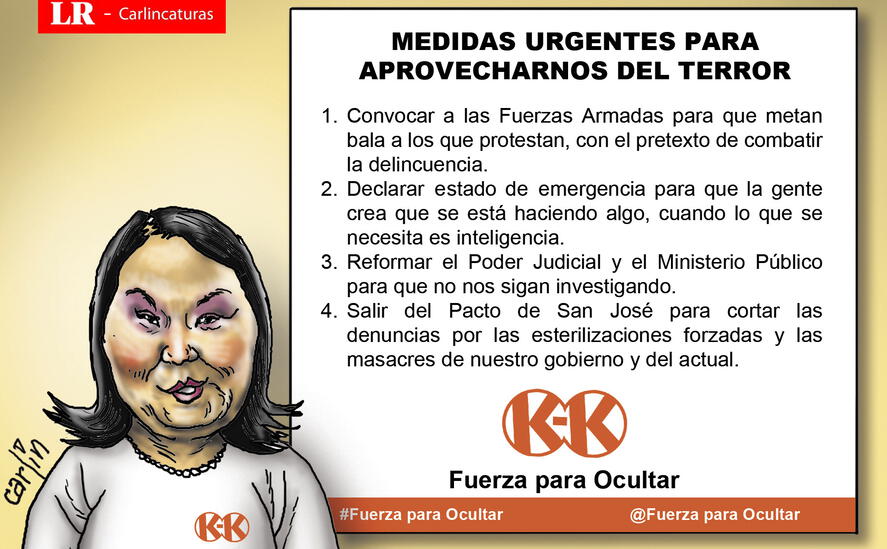 Caricatura política de Carlincatura del 18 de marzo de 2025, Fuerza Popular, Keiko Fujimori