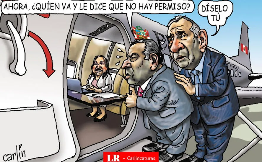 Caricatura política de Carlincatura del 25 de abril de 2025, Dina Boluarte, Gustavo Adrianzén